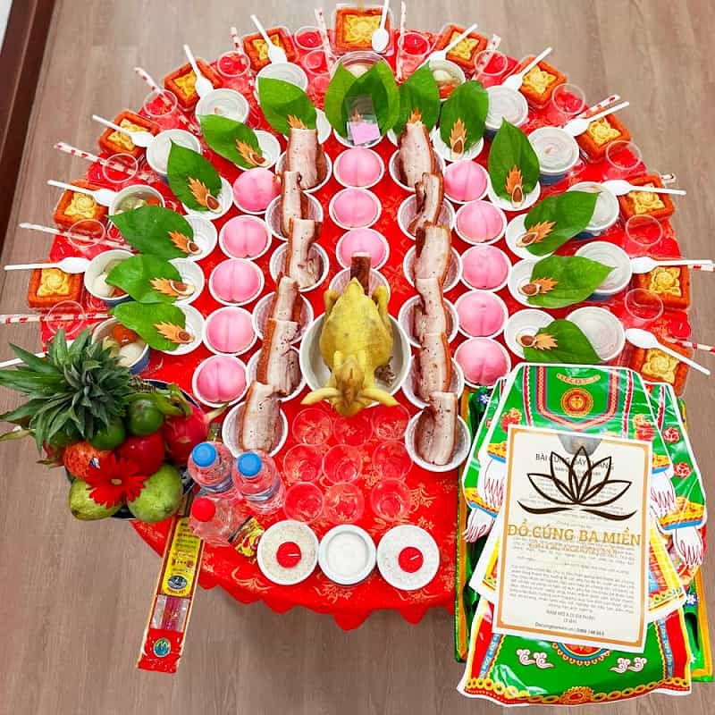 Mâm cúng đầy tháng bé gái mẫu 1