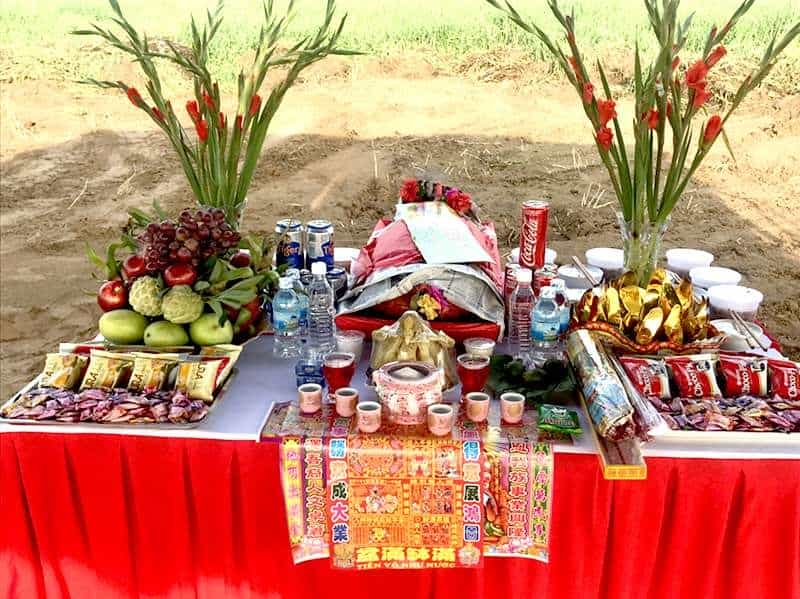 Mâm cúng khởi công xây nhà mẫu 1