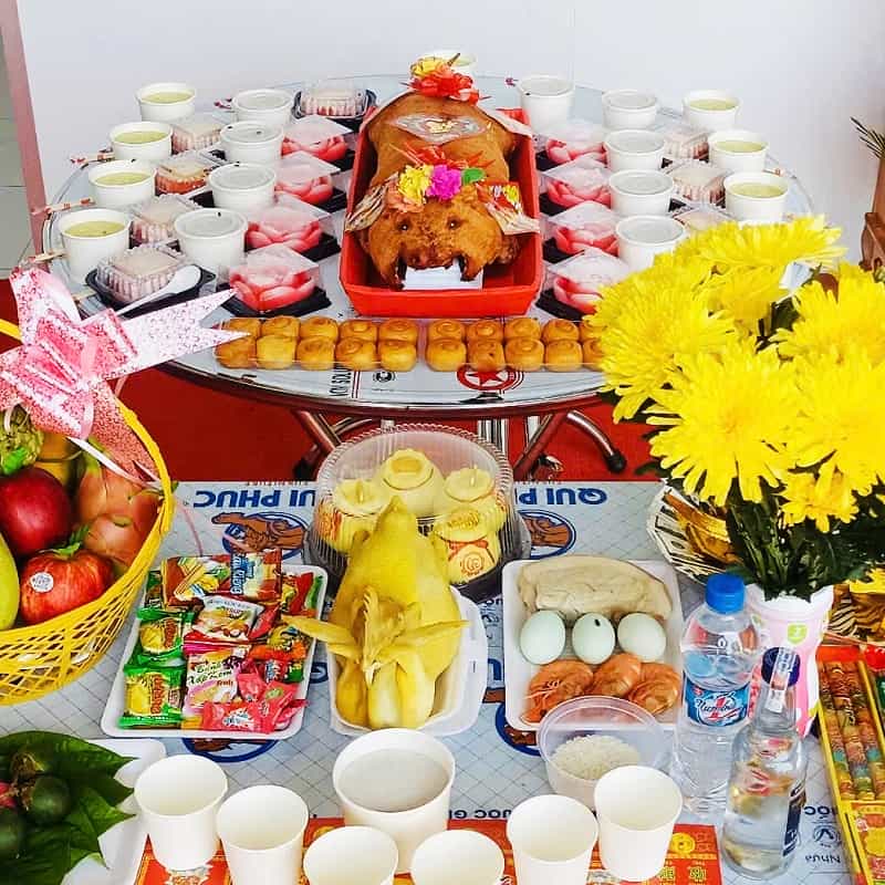 Mâm cúng về nhà mới mẫu 1