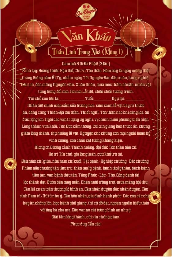 Văn khấn thân flinh trong nhà