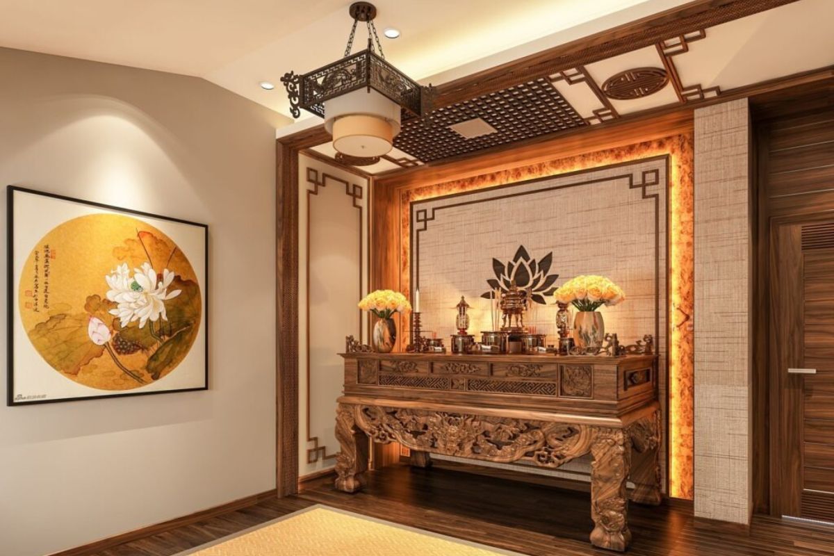 Bàn thờ gia tiên đối diện cửa chính có được không?